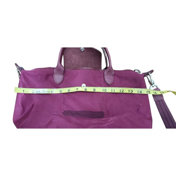 Longchamp Le Pliage Nylon Leather Burgundy S Neo Strap Shoulder Bag - Picture 14 of 16